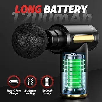 Professional Deep Tissue Massage Gun High Torque Muscle Relaxer Portable Ergonomic Design Ultra Compact Fashionable Perfect for Back Neck Day Gift Relieves Body Fatigue Improves Skin Smoothness