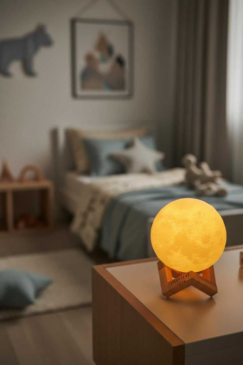 3D Moon Lamp – Rechargeable LED Night Light for Home Decor