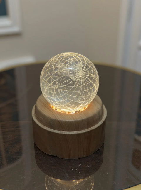 Rotating 3D Galaxy Crystal Ball with LED Light
